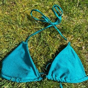Women's Teal Triangle Bikini Top - Swim
